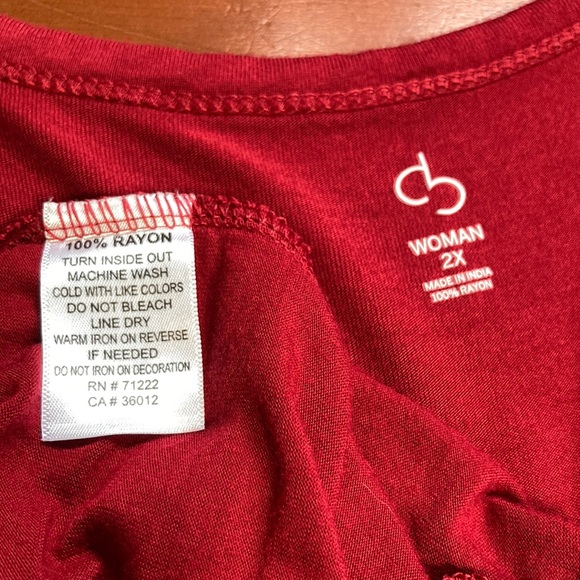 DB Printed V Neck Short Sleeve Sleepshirt Nightshirt Womens Plus Size 2X - Picture 8 of 9